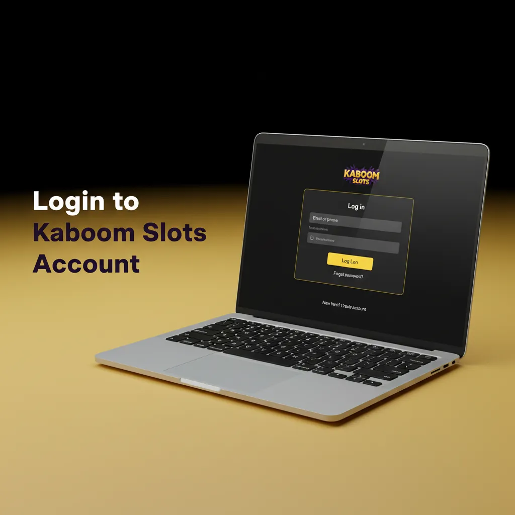 Kaboom Slots login page with email and password fields, optional 2FA, and Sign in to continue to your bet slip or casino.
