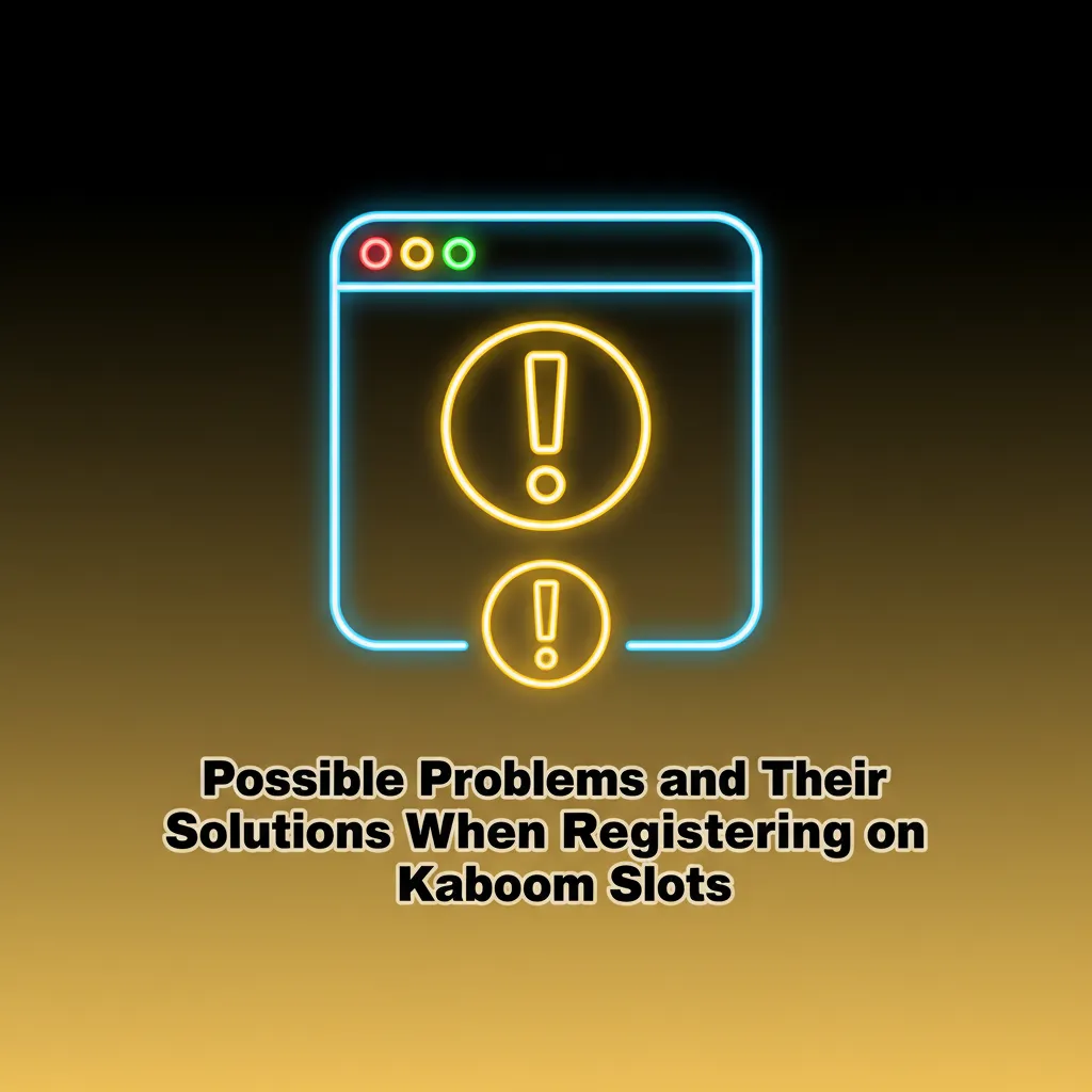 Table of Kaboom Slots registration issues and fixes: no SMS or email, GB geoblock, document rejected, duplicate account.