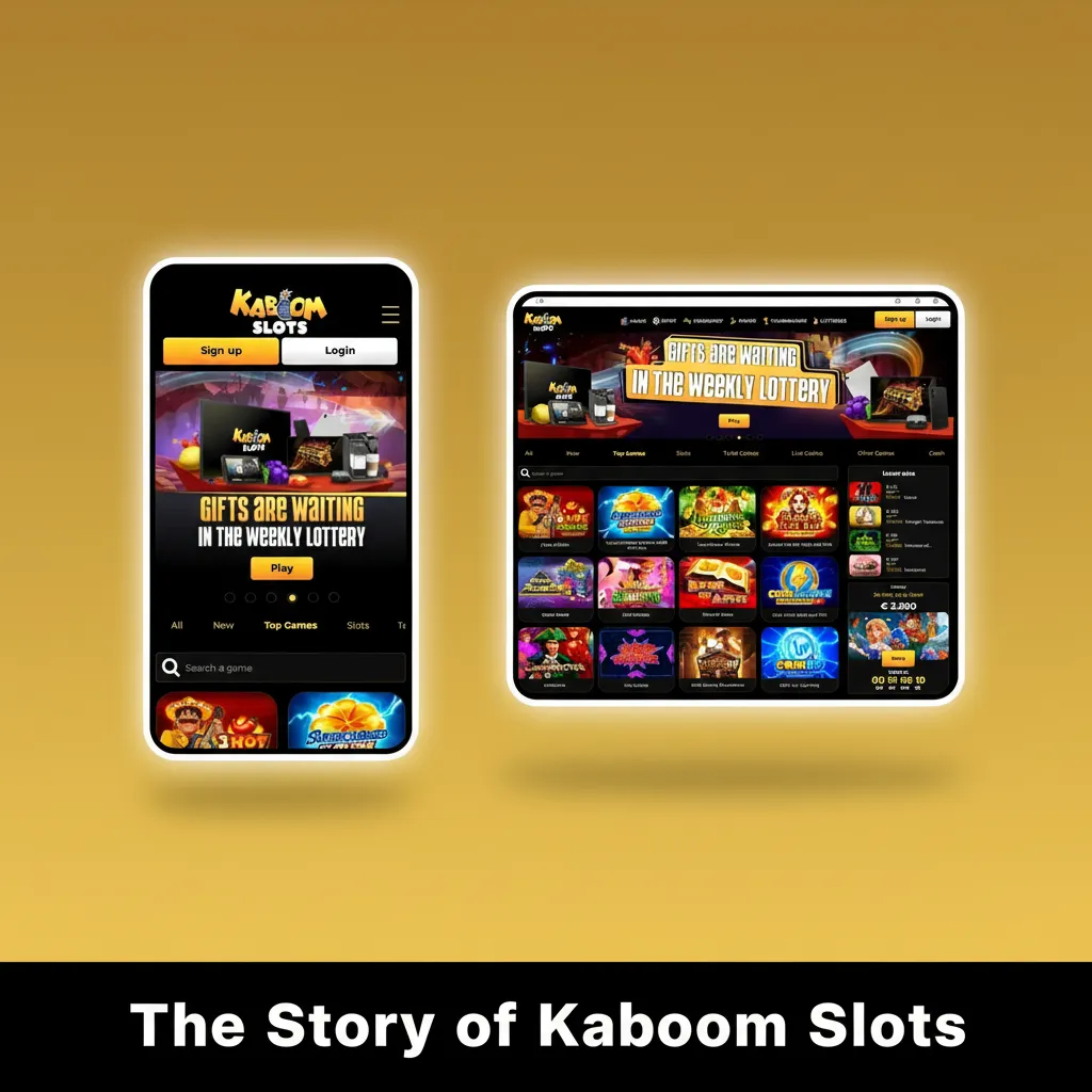 Kaboom Slots story page with timeline, UK licence, founder, and fair betting and casino campaigns.
