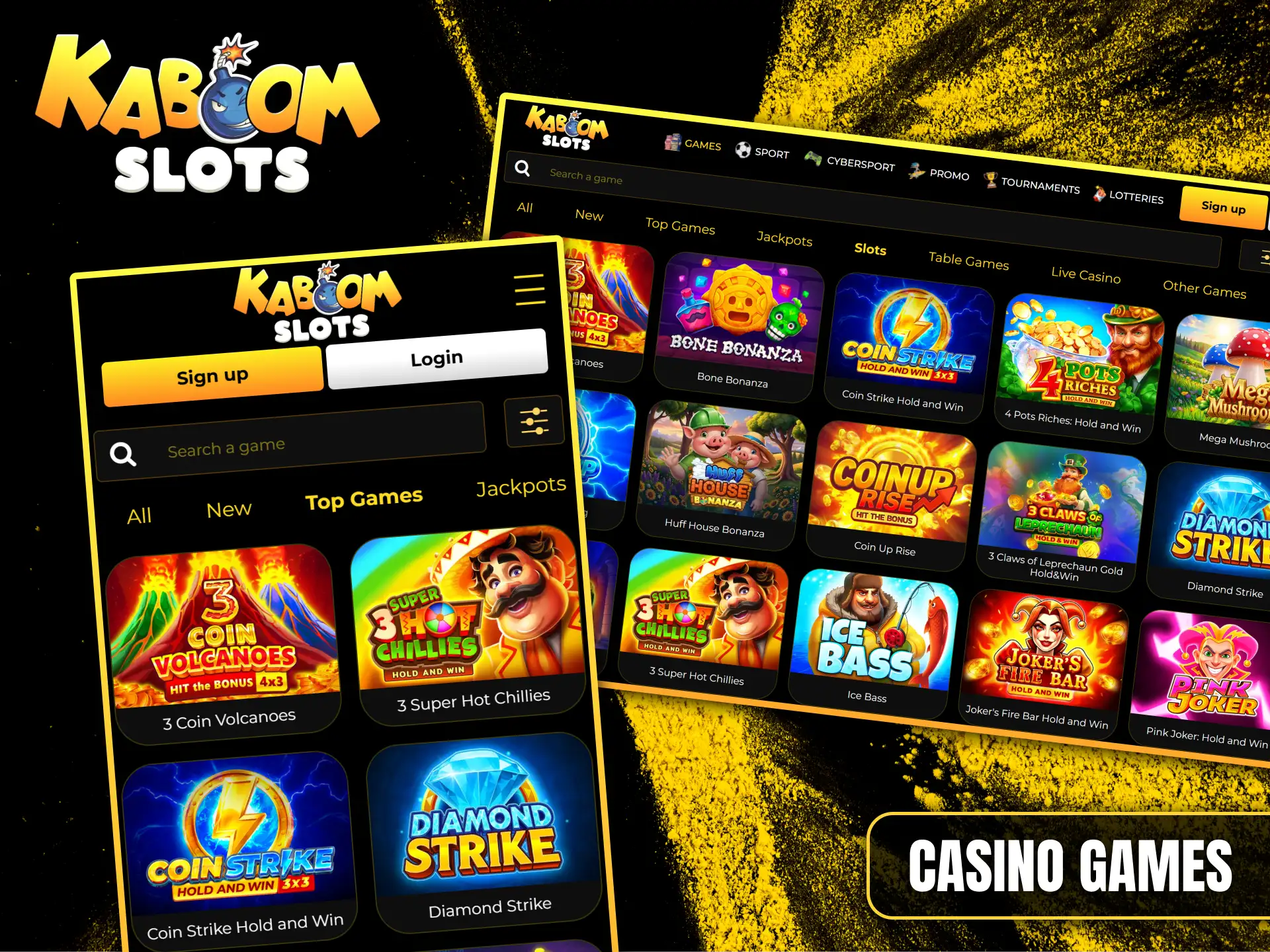 Discover a wide selection of the best slots and casino games available at Kaboom Slots.