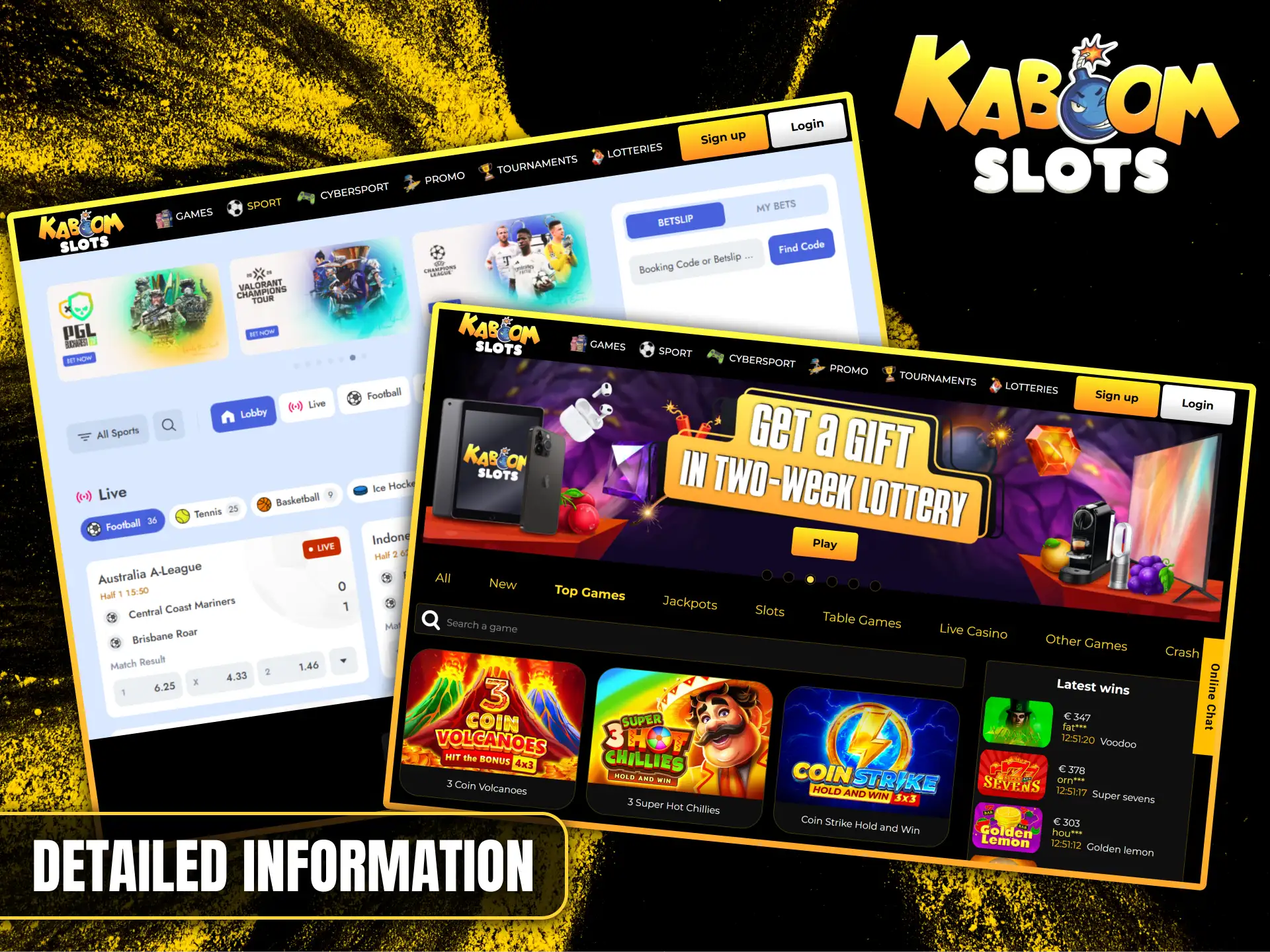 Find out more detailed and in-depth information about the Kaboom Slots brand.