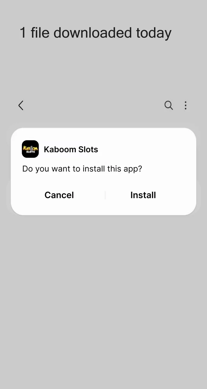 Click the Install button to complete the Kaboom Slots app setup.