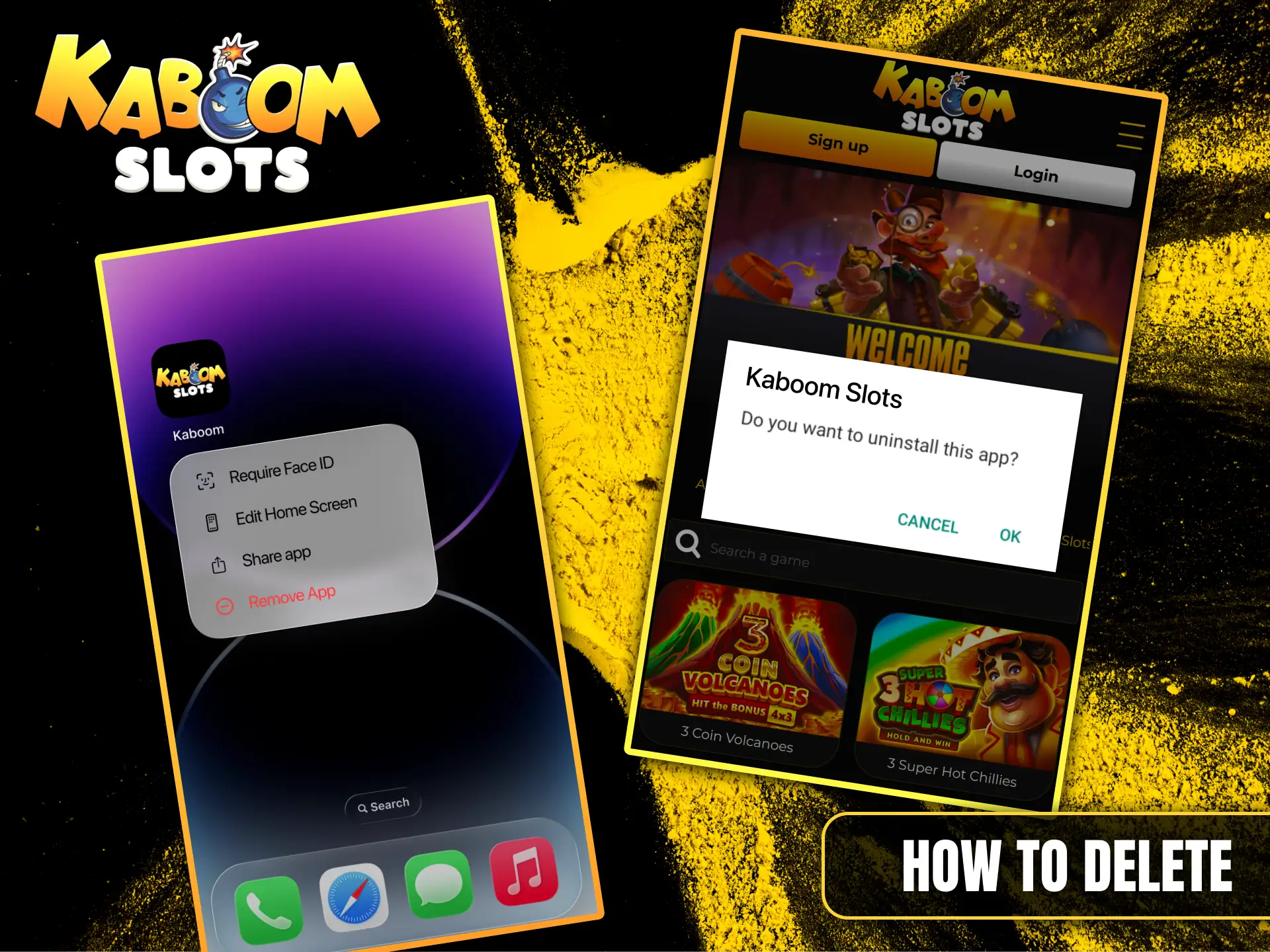 Learn how to easily remove the Kaboom Slots app from your mobile device.