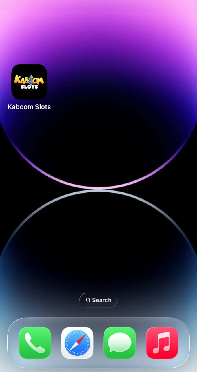 Tap the Kaboom Slots icon on your iPhone home screen to start playing instantly.