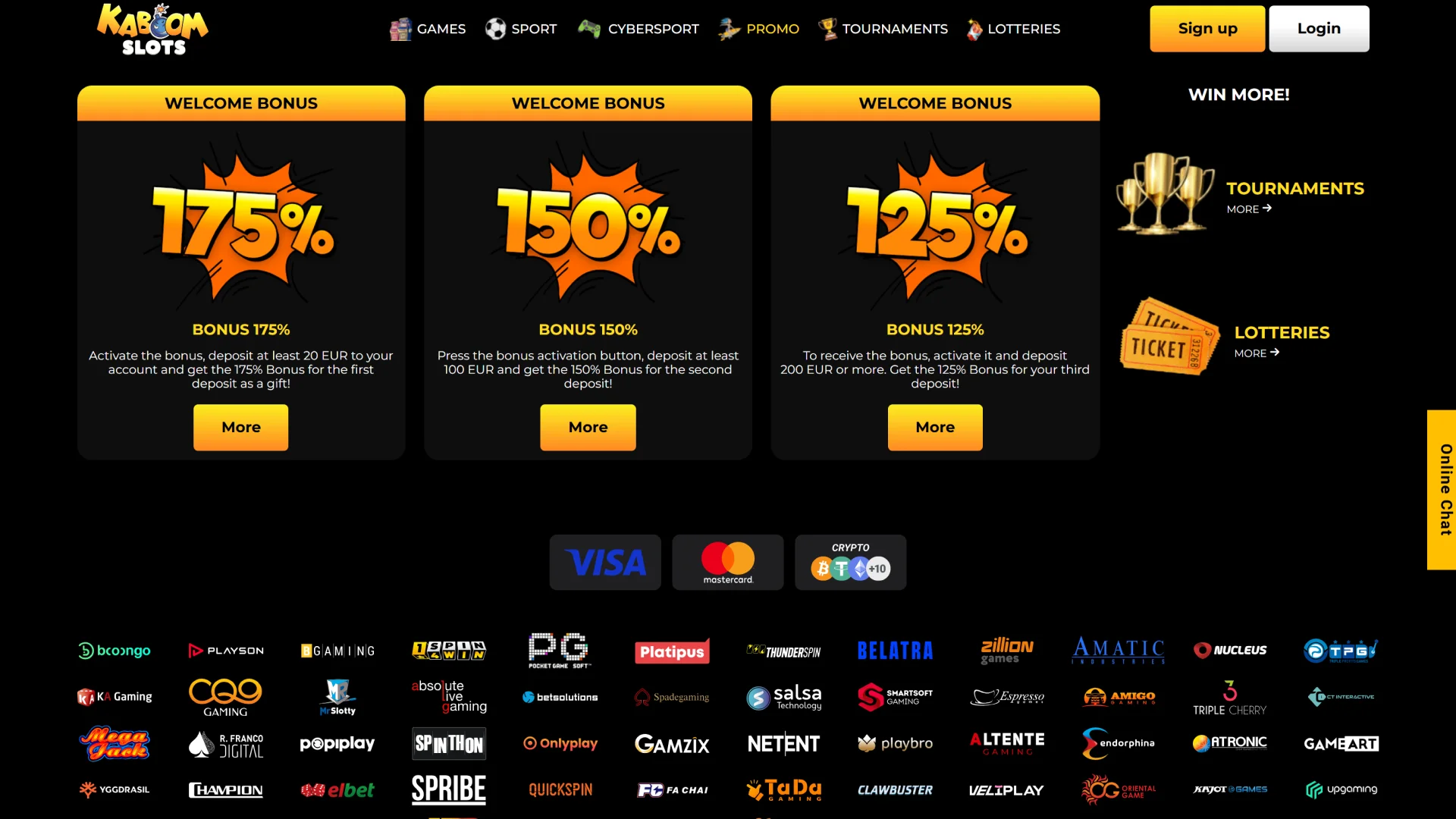 View the generous welcome bonus offers and tiered deposit rewards available at Kaboom Slots.